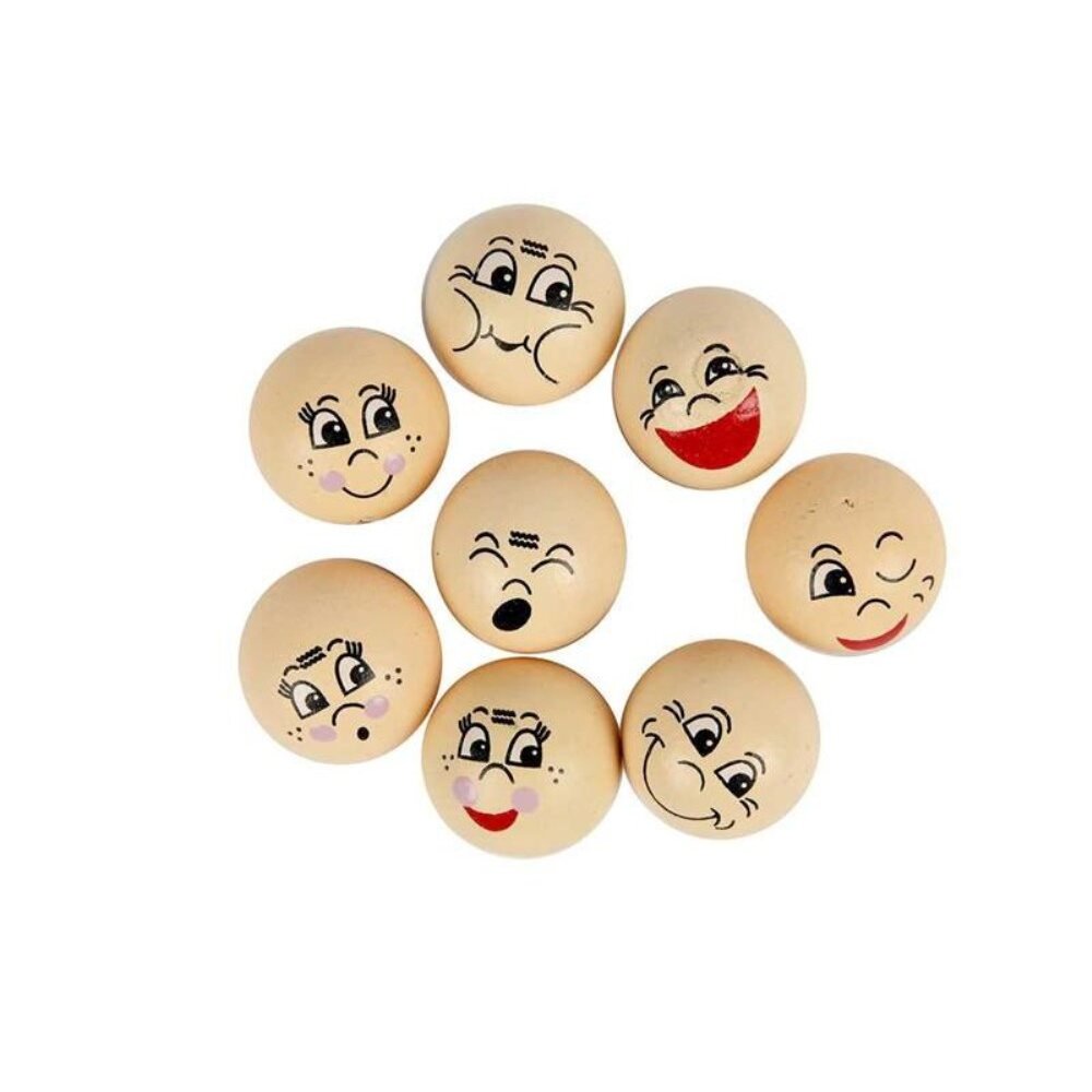 16 Assorted 2cm Wooden Heads for Crafts | Wooden Shapes for Crafts